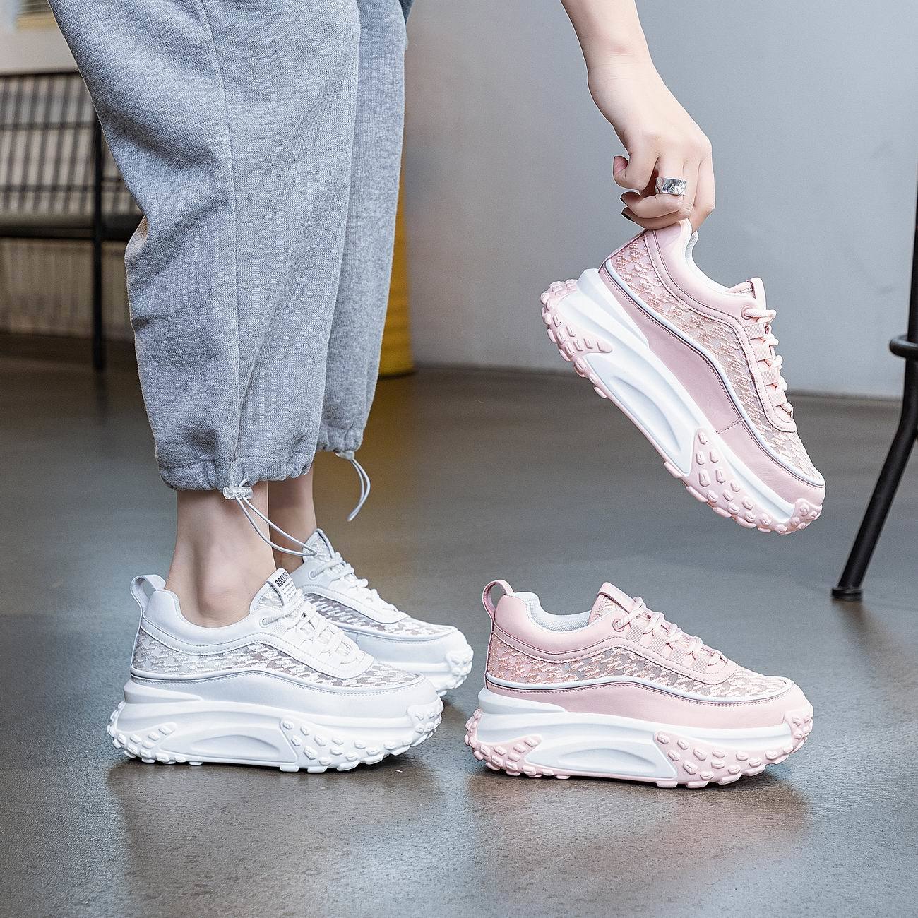 厚底網紗休閒鞋