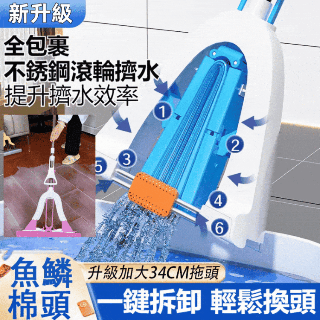 可伸縮魚鱗拖把