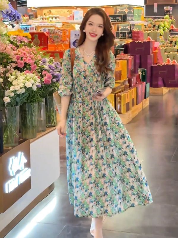 清新碎花連衣裙