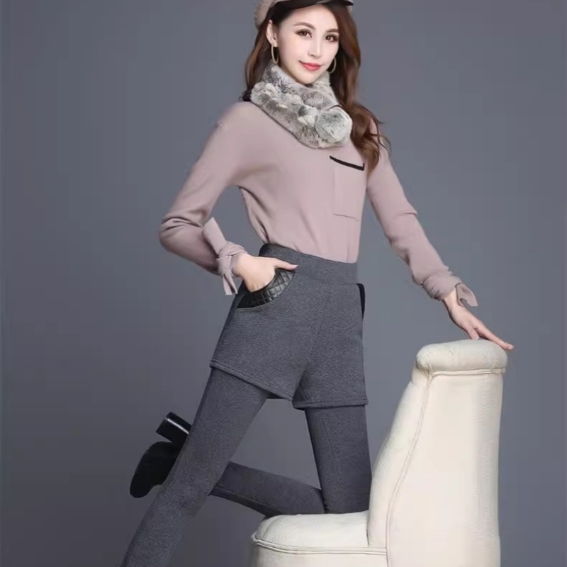 日系假兩件打底褲